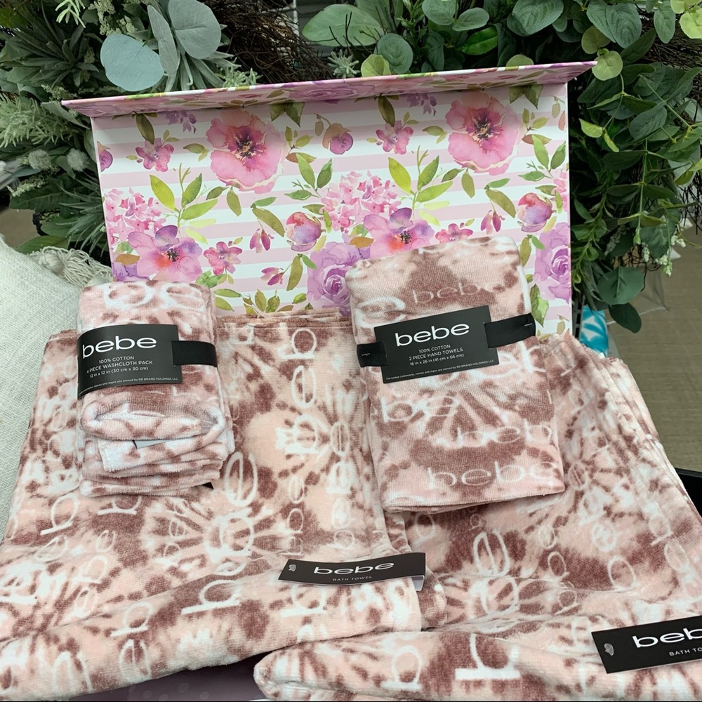 NWT BeBe 8 piece Towel set pink - Picture 6 of 16